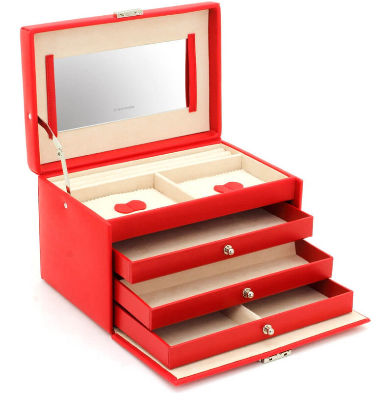 Friedrich Lederwaren Šperkovnica červená / béžová Jolie 23256-40 66587452