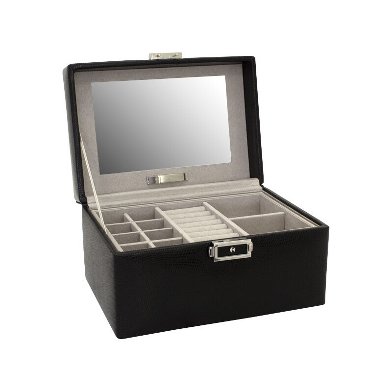 Friedrich Lederwaren Moderná čierna šperkovnica Milano 20142-2 66582956