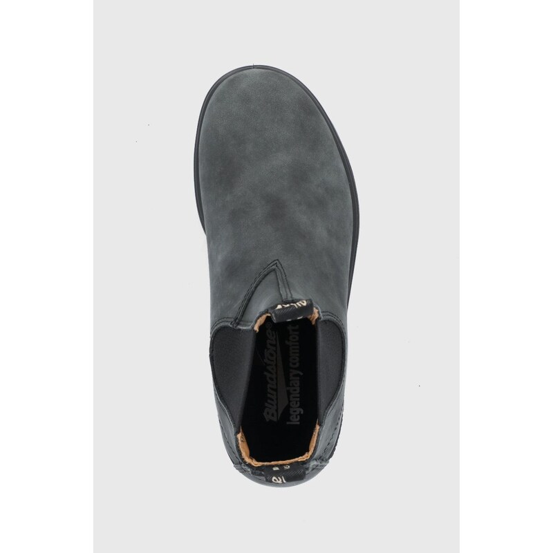 Kožené topánky Chelsea Blundstone 587 dámske, šedá farba, na plochom podpätku