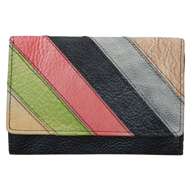 Lagen Dámska kožená peňaženka 2864-77/R charcoal/multi 45867897