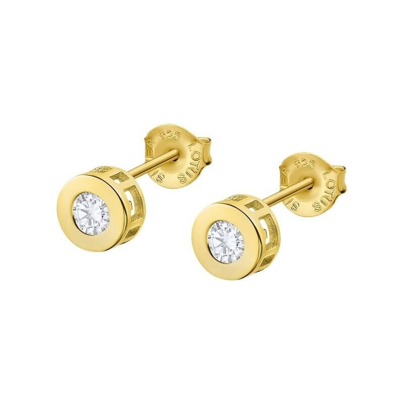 Lotus Silver Trblietavé pozlátené náušnice s čírymi zirkónmi Pure 66586823