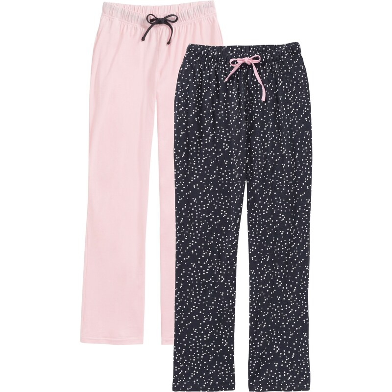 bonprix Pyžamové nohavice (2 ks) z čistej bio bavlny, farba modrá 44733756