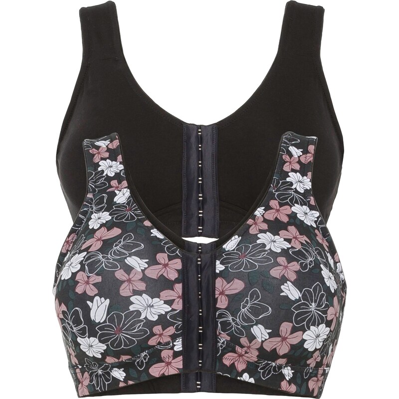 bonprix Podprsenka bez kostíc (2 ks) s bavlnou, zapínanie vpredu, 45857867