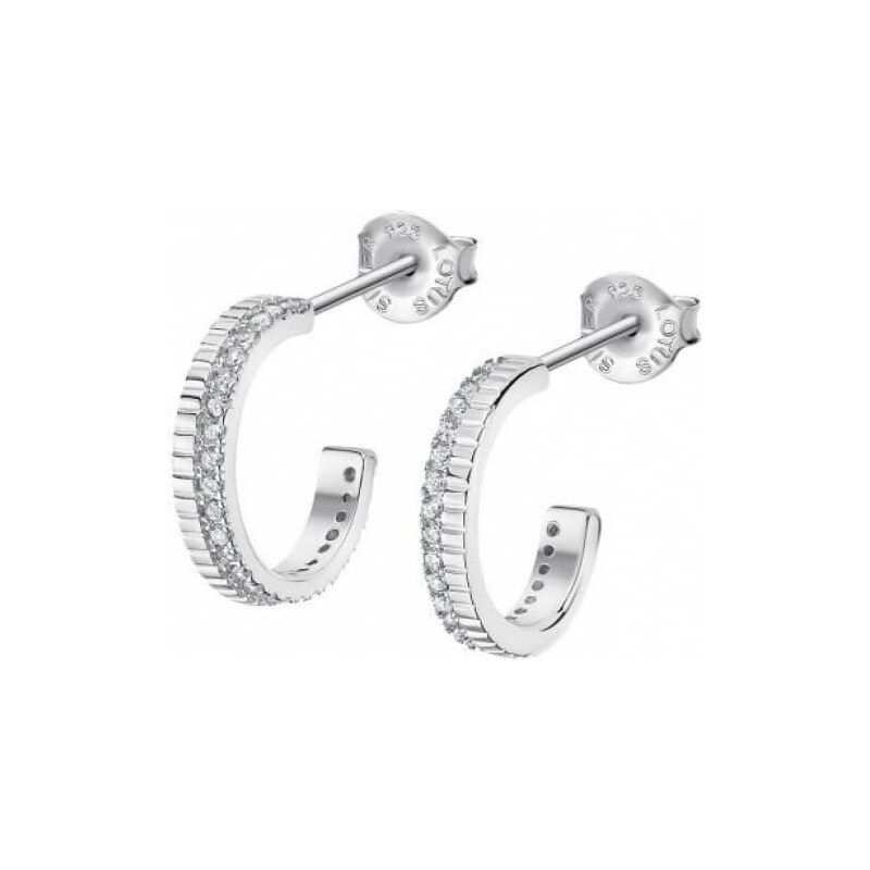Lotus Silver Trblietavé strieborné náušnice kruhy s čírymi zirkónmi 66594998