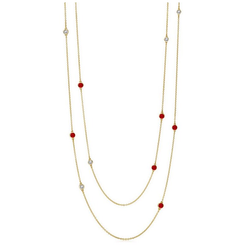 SWAROVSKI Elements Swarovski e. dlhý náhrdelník Pure Lines, červený 27000221