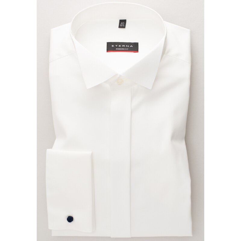 Svadobná ETERNA Modern Fit krémová nepresvitajúca košeľa dlhý rukáv 46638501