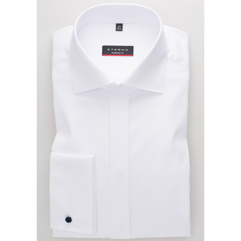 ETERNA Modern Fit biela nie presvitajúca košeľa Cover Rypsový keper - 46668033