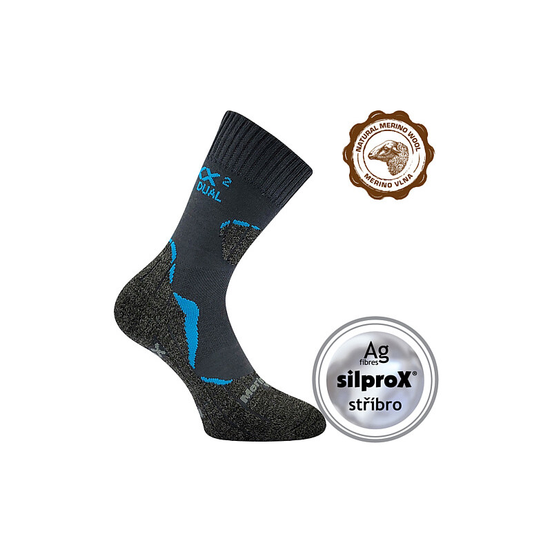 DUALIX merino dvojvrstvové outdoorové ponožky so striebrom VoXX Tm. 40957228