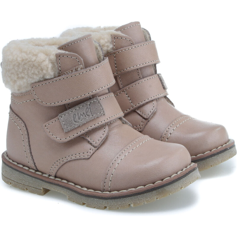 Detské zimné kožené topánky s membránou a ovčou vlnou Emel EV2447C-1 46771593