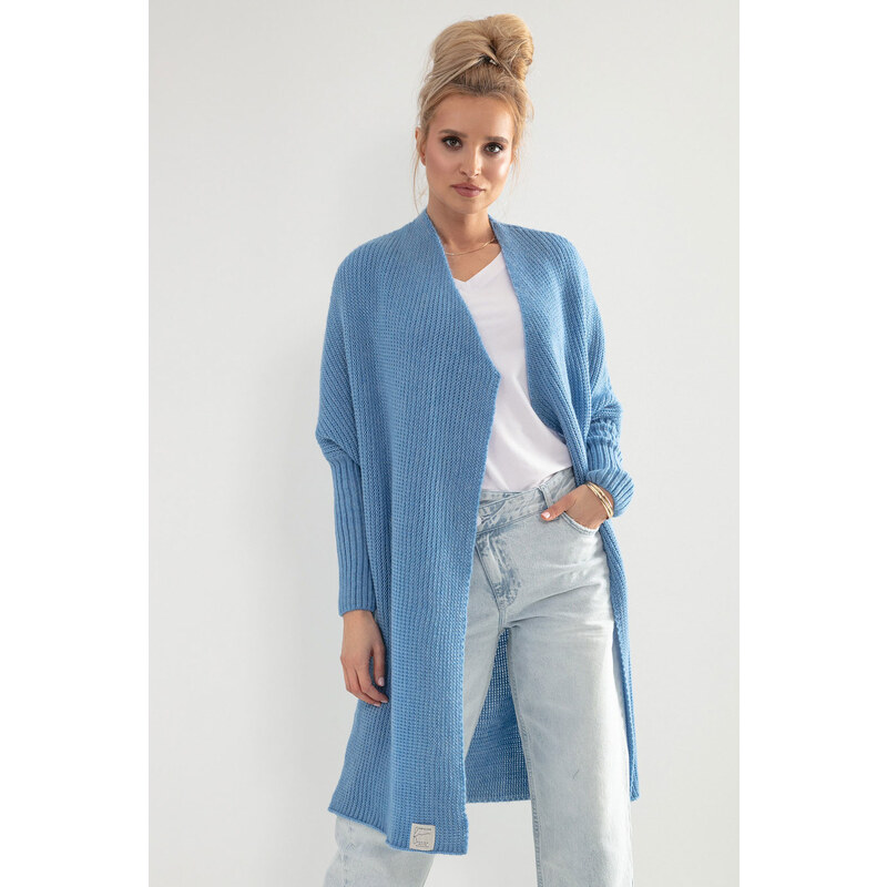 Glara Dámsky pletený kabátik kardigan s vlnou 27009449
