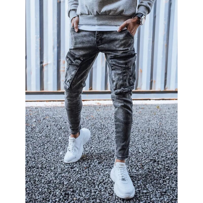 Buďchlap Tmavo šedé kapsáčové rifle v modernom prevedení 27042080