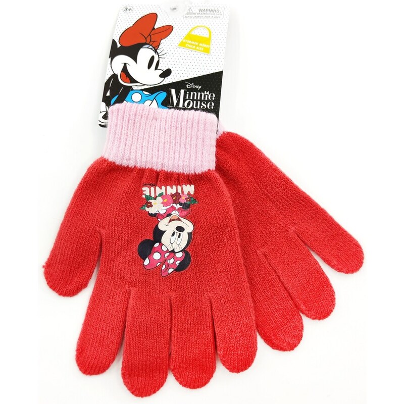 Setino Dievčenské rukavice "Minnie Mouse" - červená - 12x16 cm
