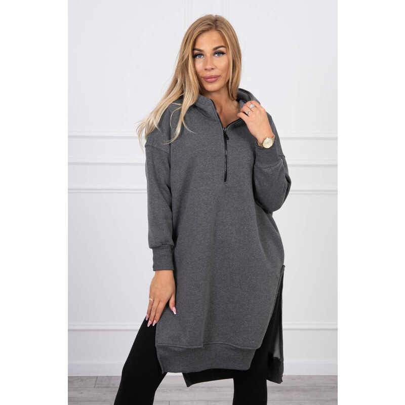 Fashionweek Zateplená dlha mikina s kapucňou MAXI K9301 48751350