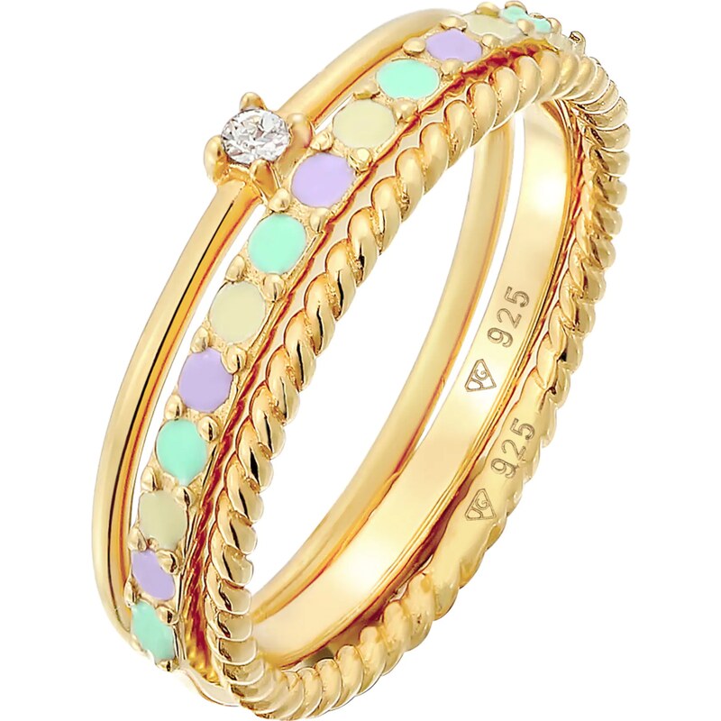 ELLI Prsteň svetložltá / zlatá / mätová / levanduľová 54226876