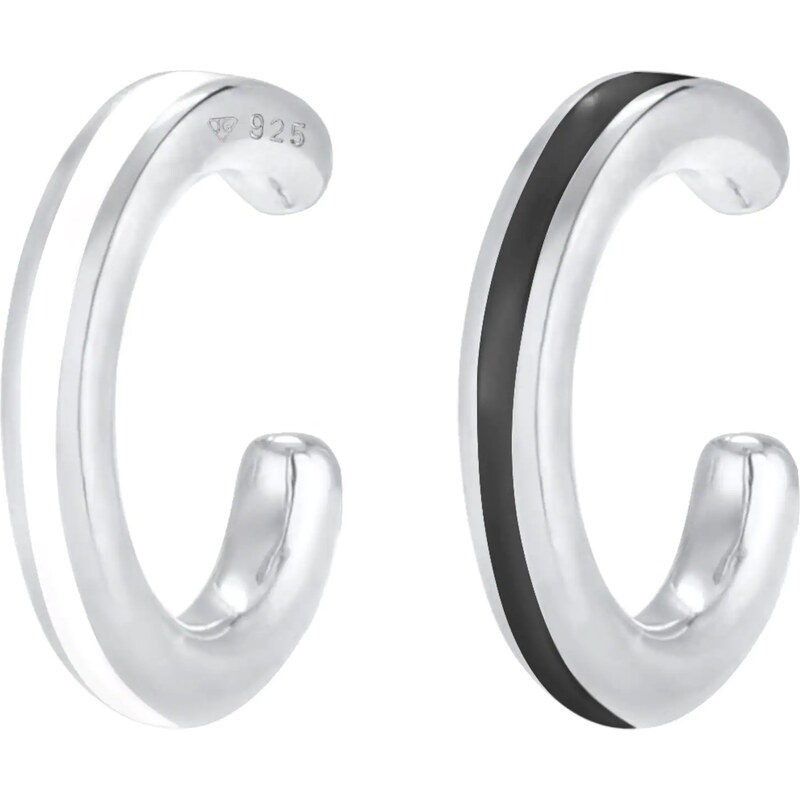 ELLI Náušnice čierna / strieborná / biela 54226878