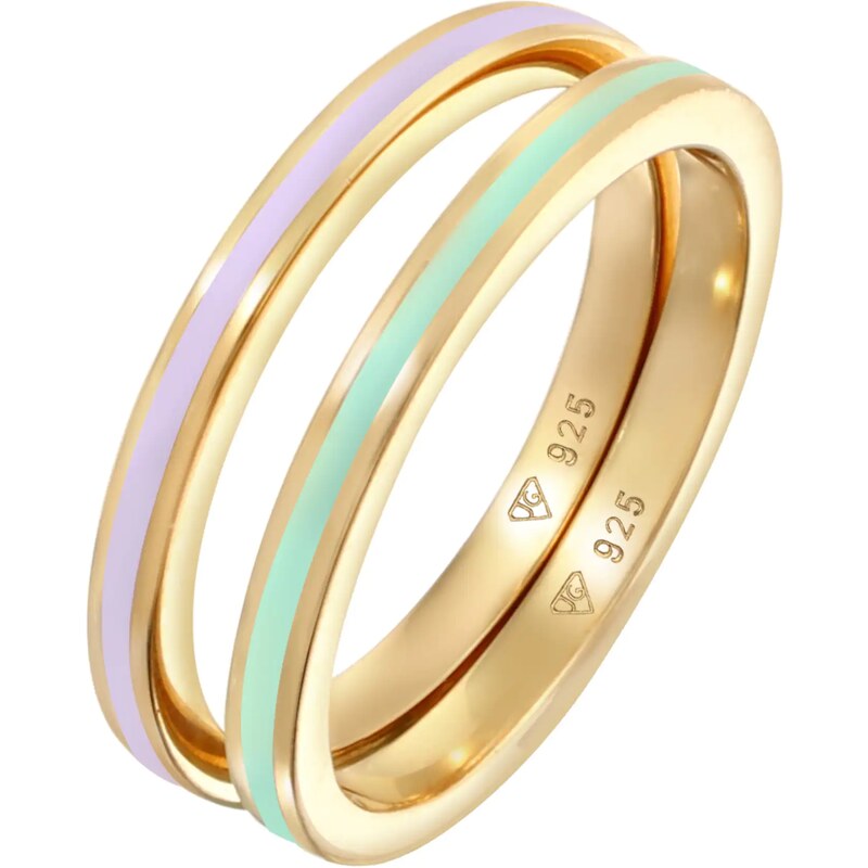 ELLI Prsteň zlatá / pastelovo zelená / pastelovo ružová 54226880