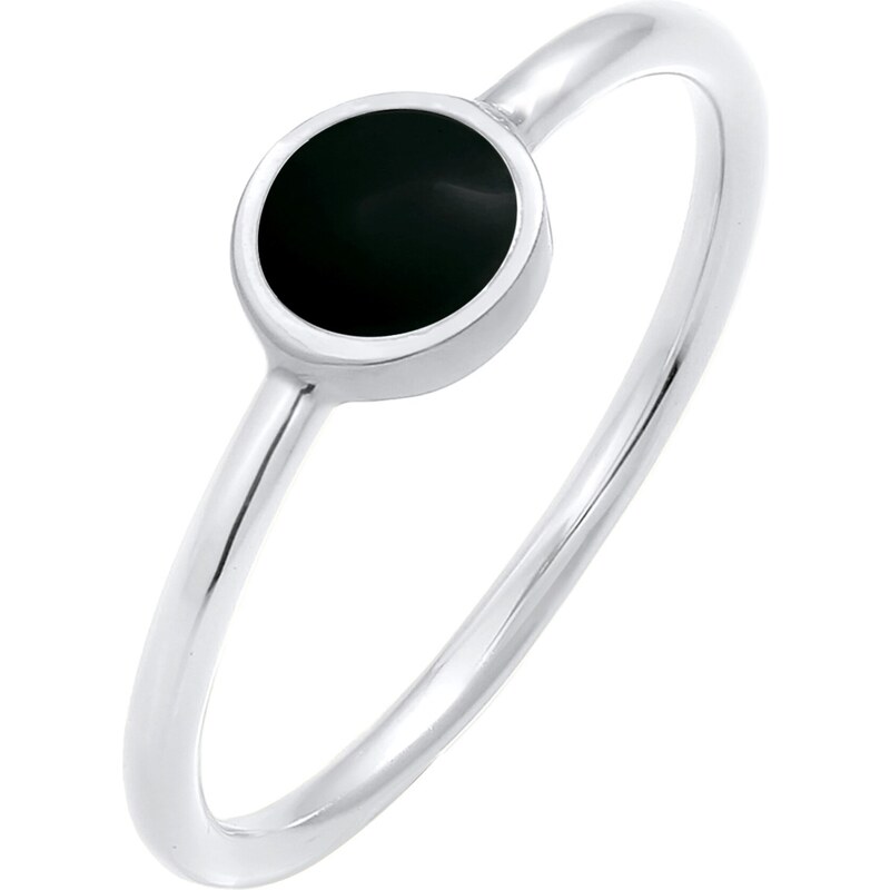 ELLI Prsteň čierna / strieborná 54226879