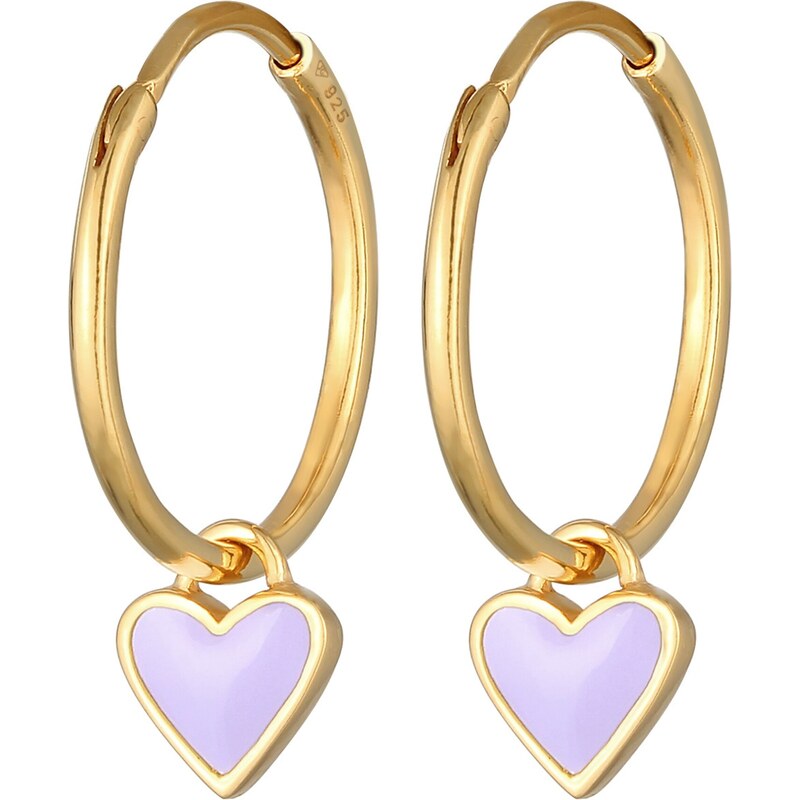 ELLI Náušnice zlatá / pastelovo fialová 54629567