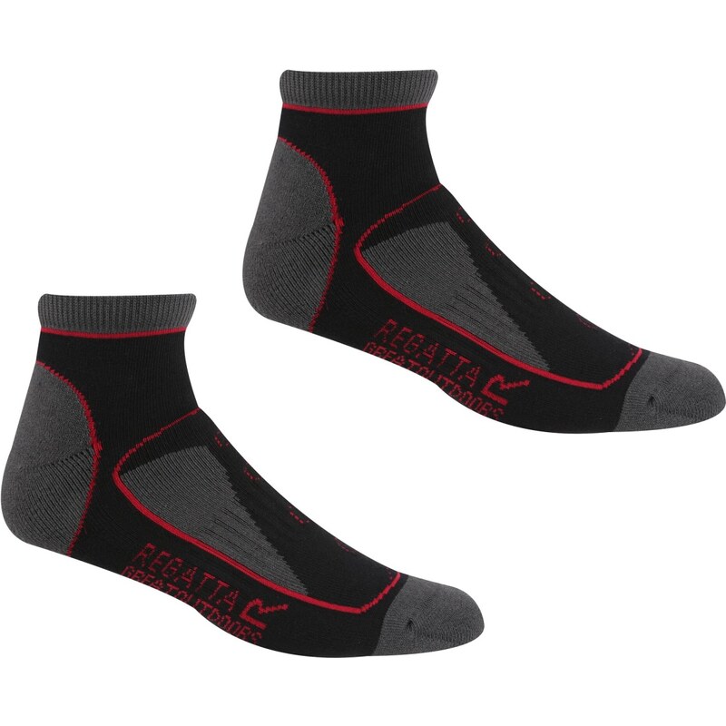 Dámske ponožky Regatta SAMARIS TRAIL čierna / červená