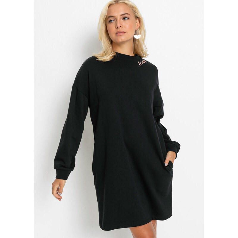bonprix Mikinové šaty oversize, farba čierna 45518242