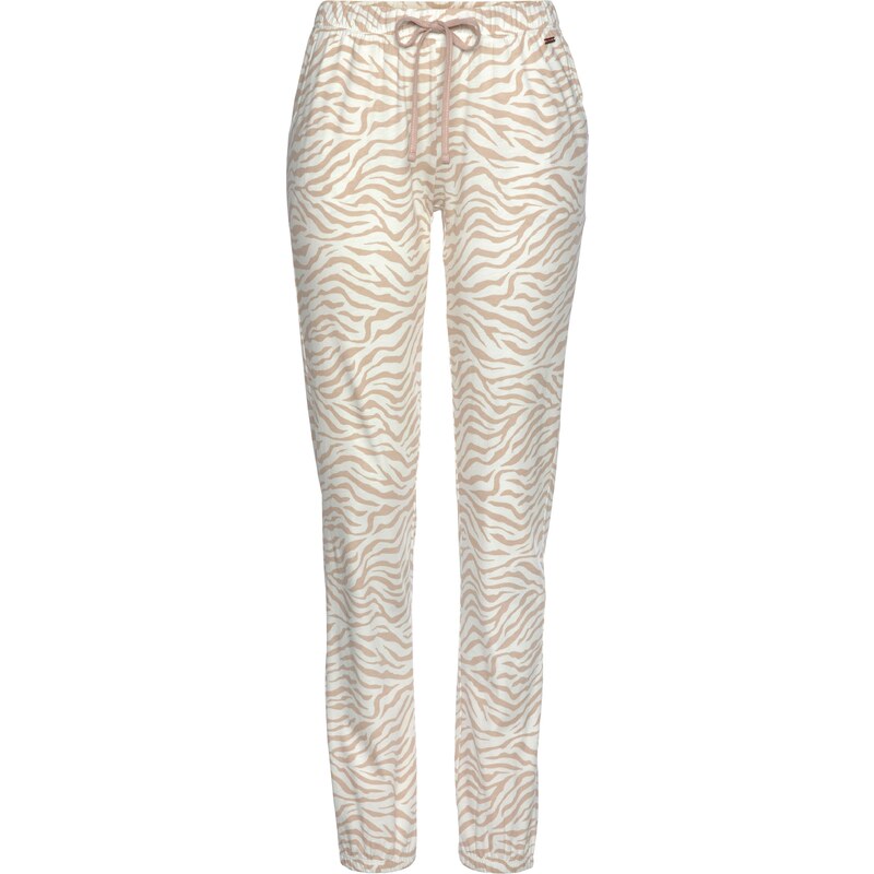 LASCANA Pyžamové nohavice svetlohnedá / biela 57165260