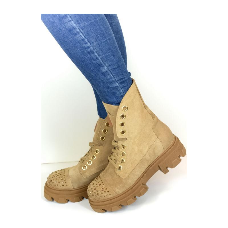 JOHN-C Dámske hnedé kožené čižmy LINDA 27137401