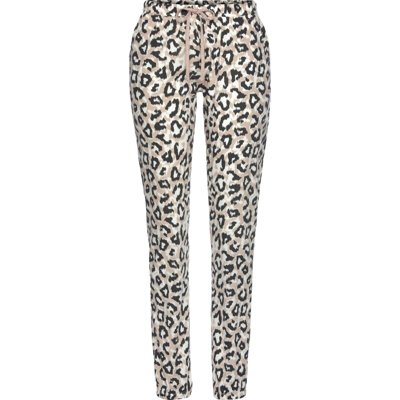 LASCANA Pyžamové nohavice pastelovo oranžová / čierna / biela 55647193