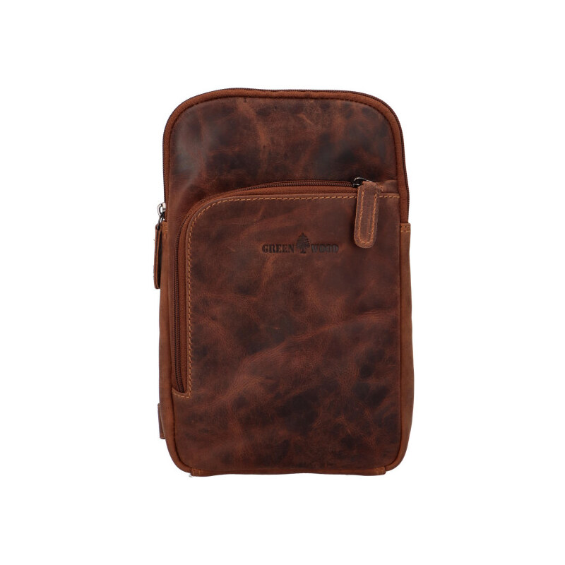 Kožený crossbody batôžtek hnedý - Greenwood Awelaos hnedá 42743692