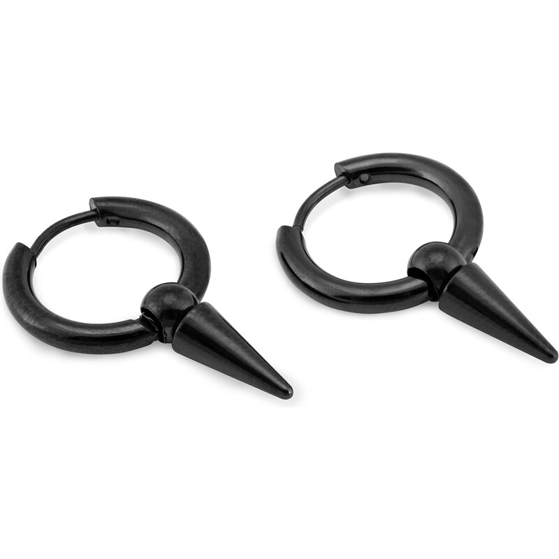 Troli Módne čierne kruhové náušnice KS-151 66588625