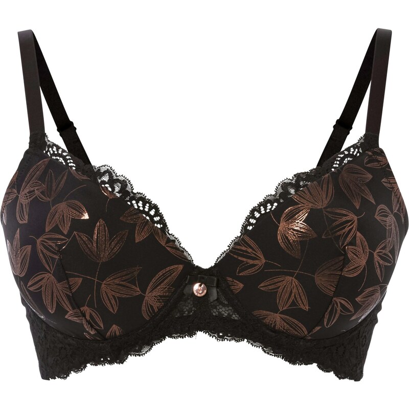 bonprix Vystužená podprsenka s trblietavým efektom, farba čierna 47656728