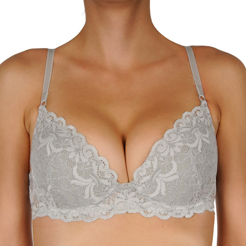 Dámska podprsenka Gina vystužená s kosticami sivá (17003) 80B 65261005