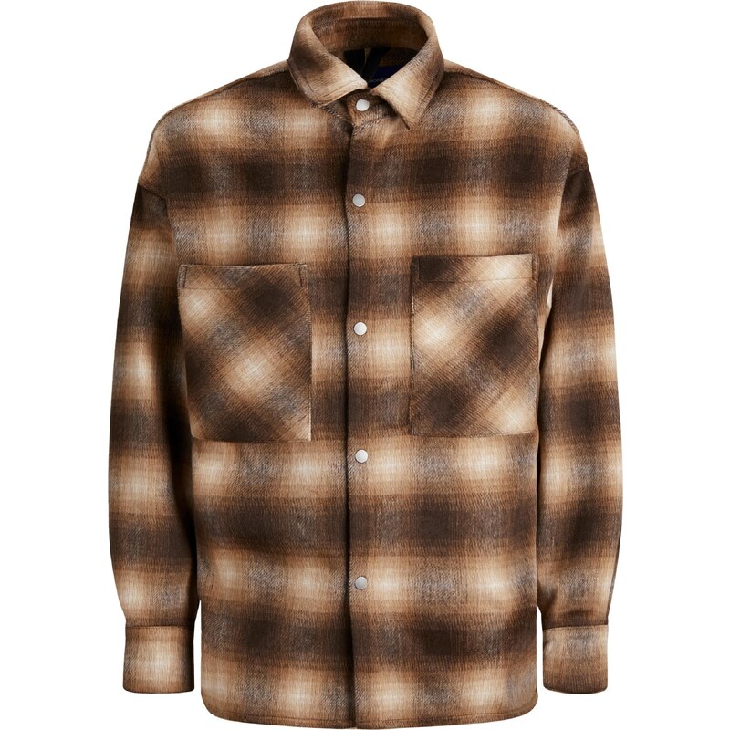 JACK & JONES Prechodná bunda Cane gaštanová / biela 62203367