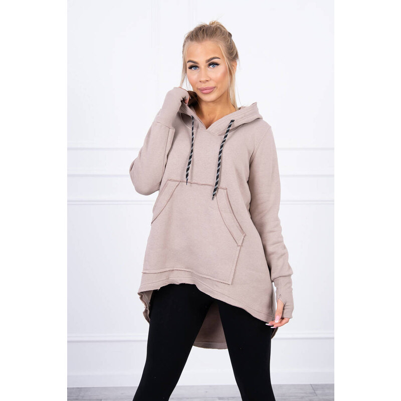 Fashionweek Zateplená mikina s dlhšími chrbtom a kapucňou K9316 48751346
