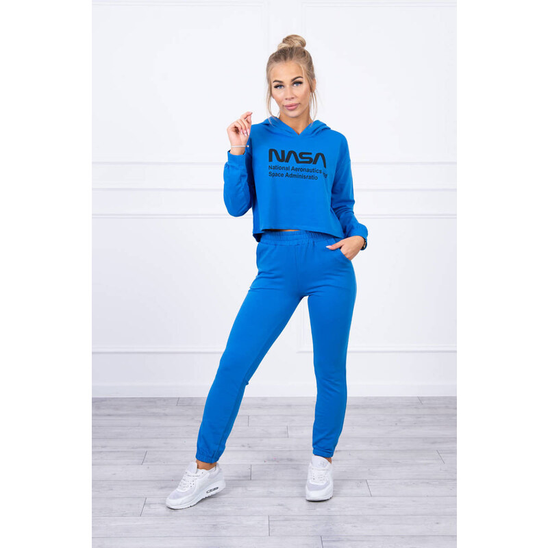 MladaModa Tepláková súprava s nápisom NASA kráľovská modrá 27288634
