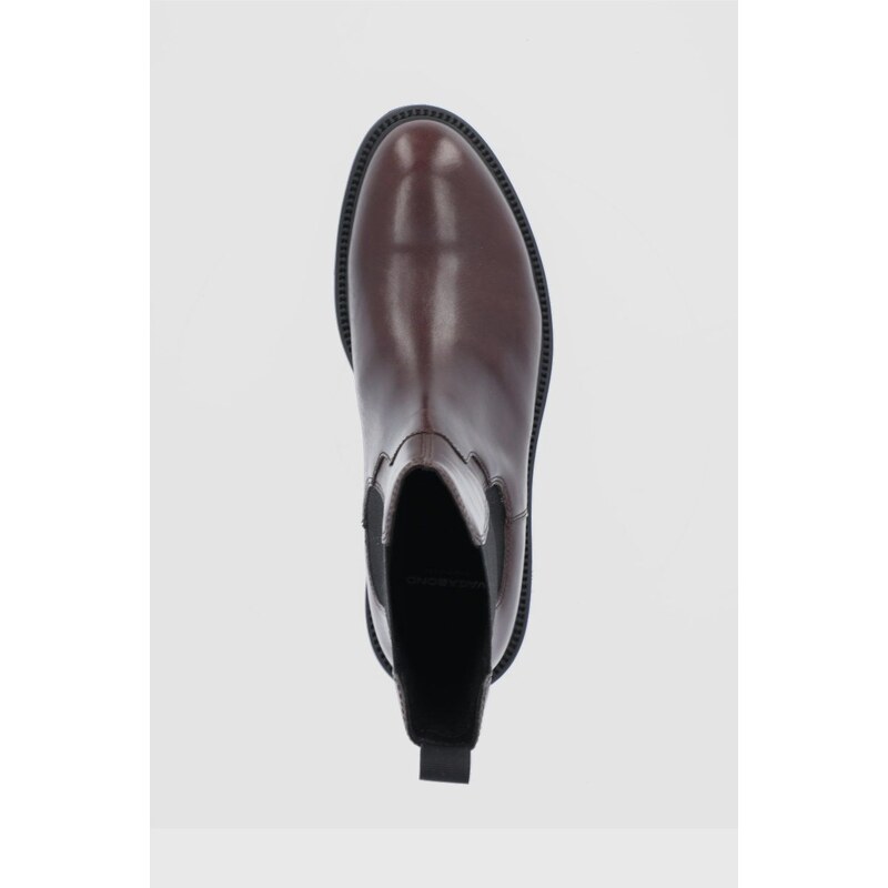 Kožené topánky Chelsea Vagabond Shoemakers dámske, hnedá farba, na plochom podpätku