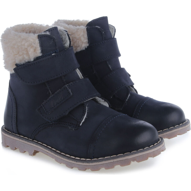 Detské zimné kožené topánky s membránou a ovčou vlnou Emel EV 2448C-5 46771227