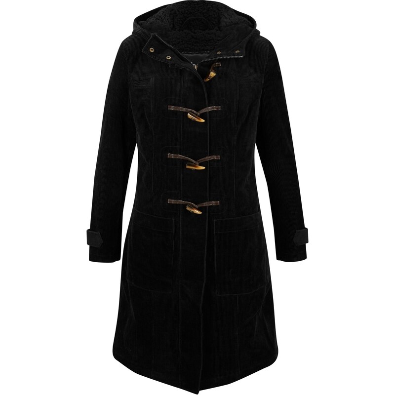 bonprix Prešívaný kabát v polovičnej dĺžke, farba čierna 44817512