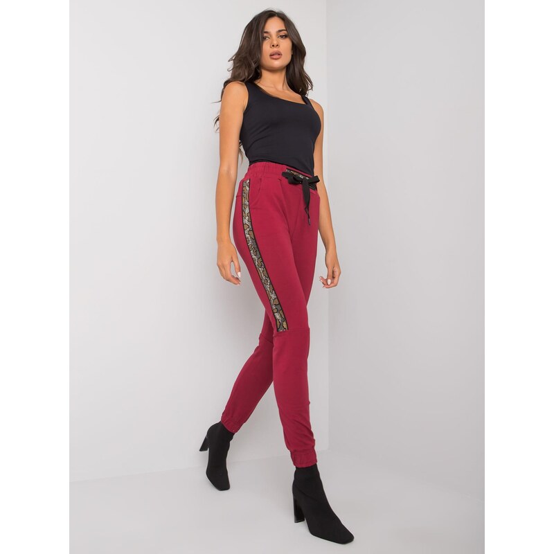 RELEVANCE Sweatpants-RV-DR-6891.54-burgundy 64683237