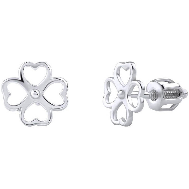 Silvego Hravé strieborné náušnice štvorlístky pre šťastie 66586138