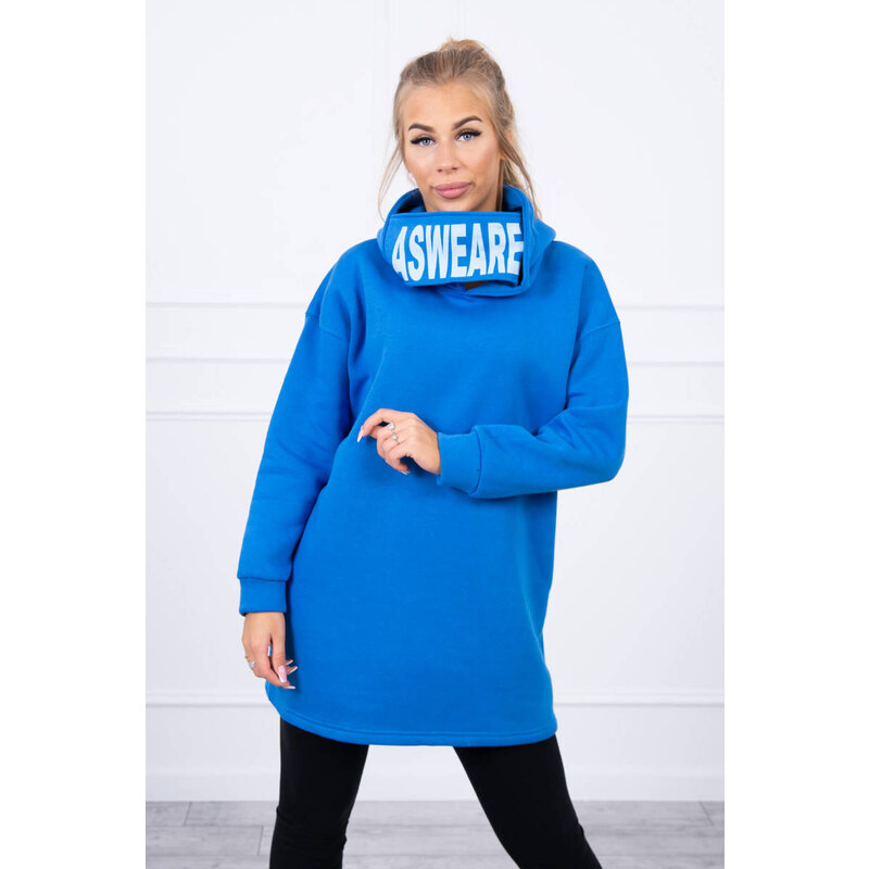MladaModa Zateplená mikina s kapucňou a nákrčníkom s nápisom ASWEARE 27404469