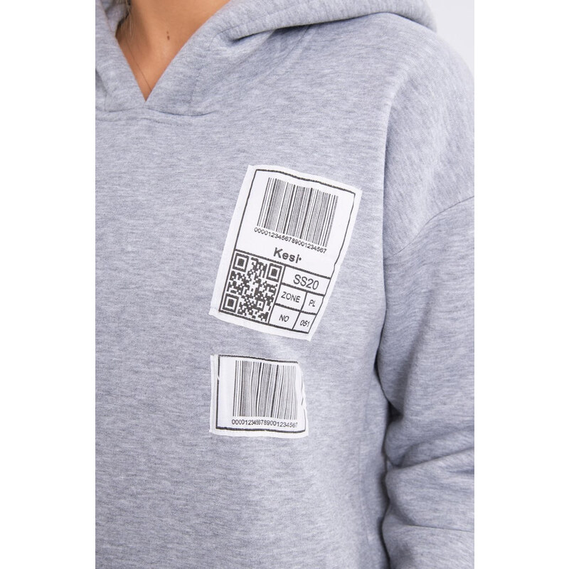 MladaModa Predlžená mikina s kapucňou a klokaním vreckom model 9147 27404518