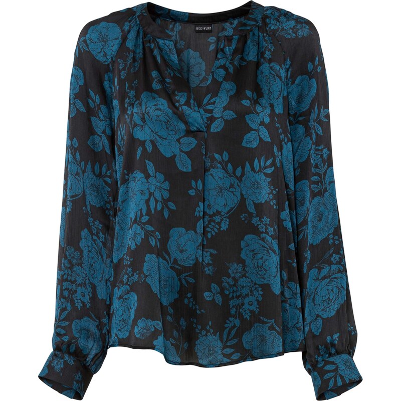 bonprix Tuniková blúzka z krepu, farba čierna 44791074