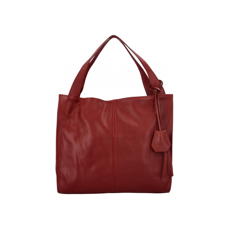 Dámska kožená kabelka tmavo červená - ItalY Methy červená 30547653