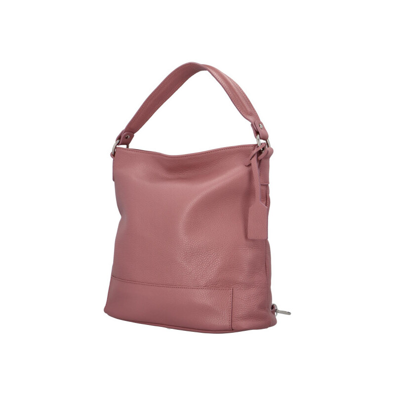 Delami Vera Pelle Dámska kožená kabelka cez rameno ružová - Delami 49347855