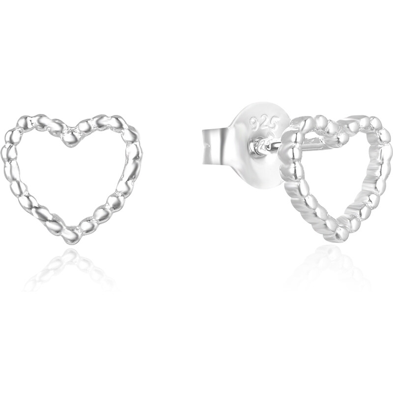 Beneto Strieborné minimalistické srdiečkové náušnice AGUP2711 66584930