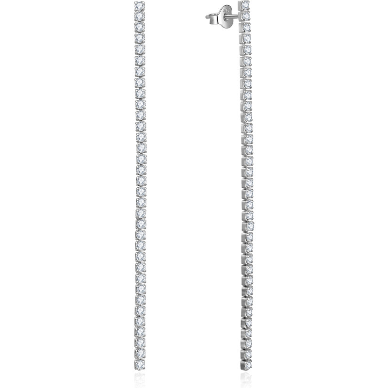 Beneto Dlhé strieborné náušnice so zirkónmi AGUV2672 10 cm 66582550
