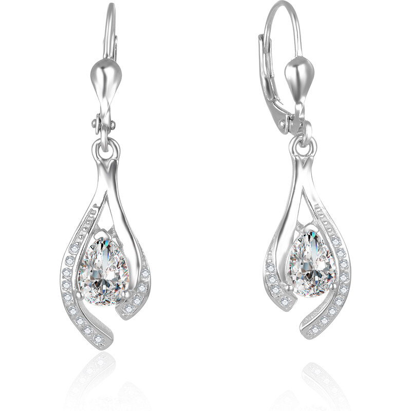 Beneto Nádherné strieborné náušnice s čírymi zirkónmi AGUC2693-W 66584908