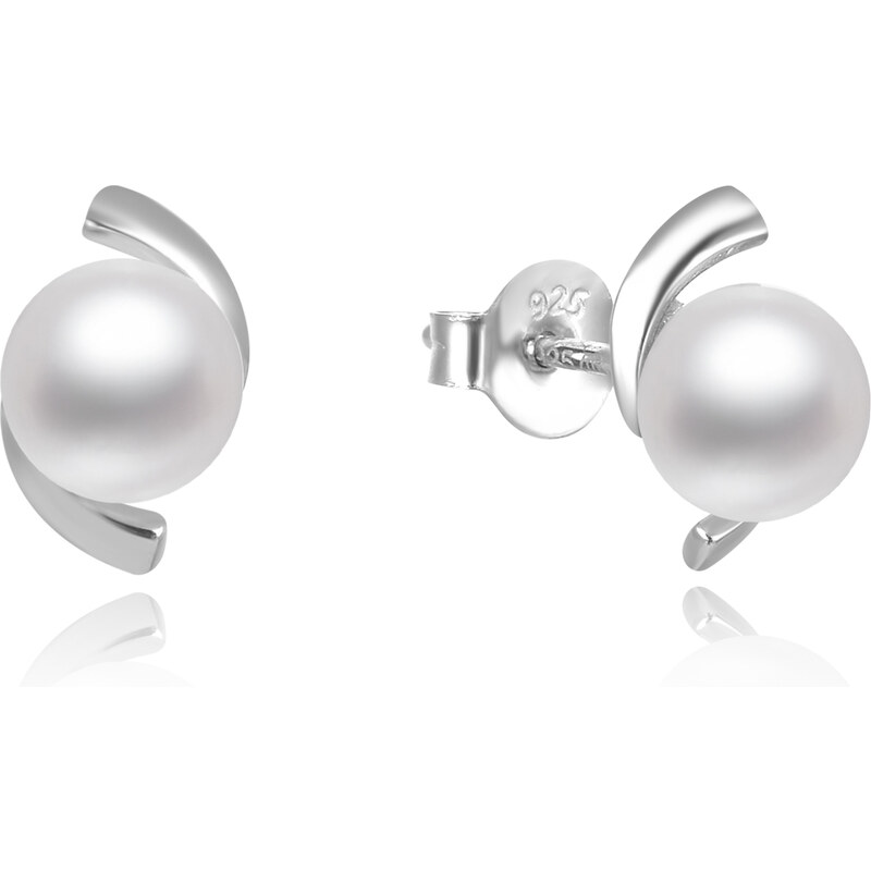 Beneto Elegantné strieborné perlové náušnice AGUP2668P 66584354