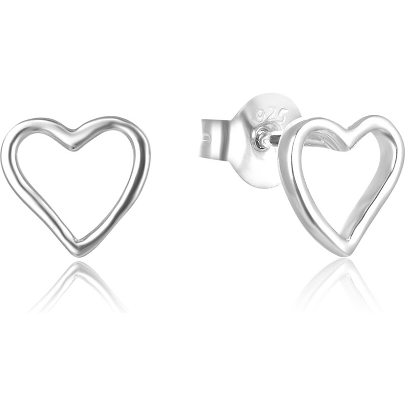 Beneto Strieborné minimalistické srdiečkové náušnice AGUP2691 66586724