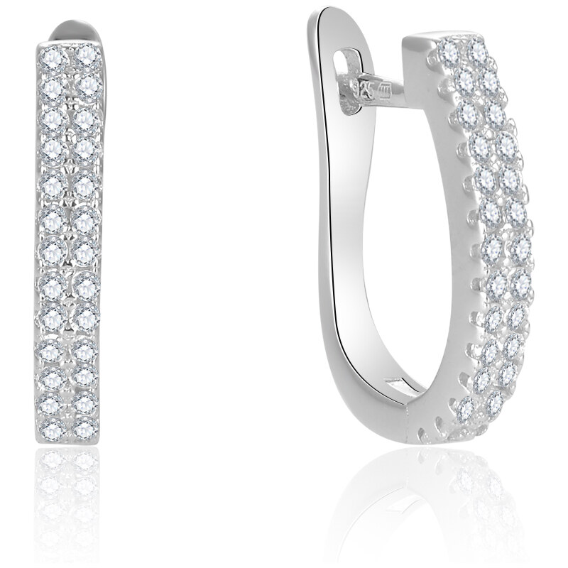 Beneto Strieborné oválne náušnice AGUC2690 66592955